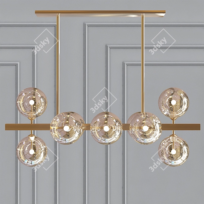 Largo Chandelier: Modern Iron with Clear Glass 3D model image 1