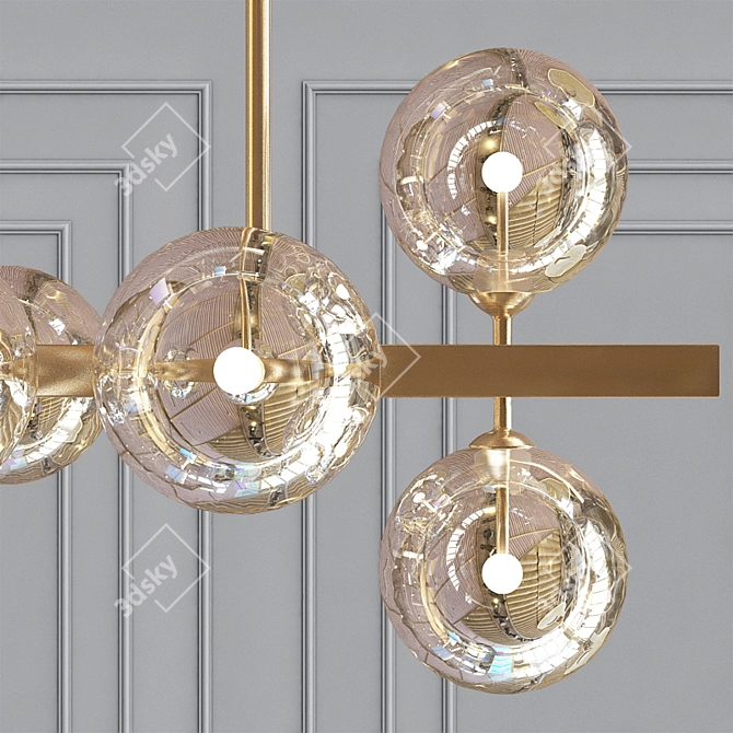 Largo Chandelier: Modern Iron with Clear Glass 3D model image 2