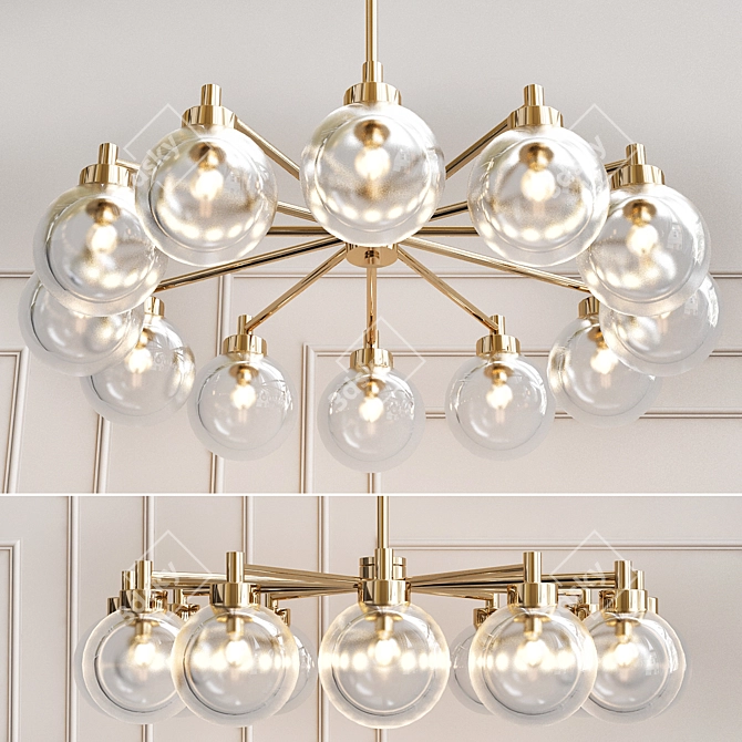 Elegant Selva Starburst Chandelier 3D model image 1