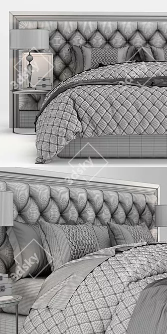 Enya Capitone Bed 3D model image 3