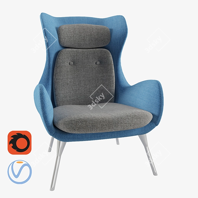 Modern Gogh Lounge Chair 3D model image 1