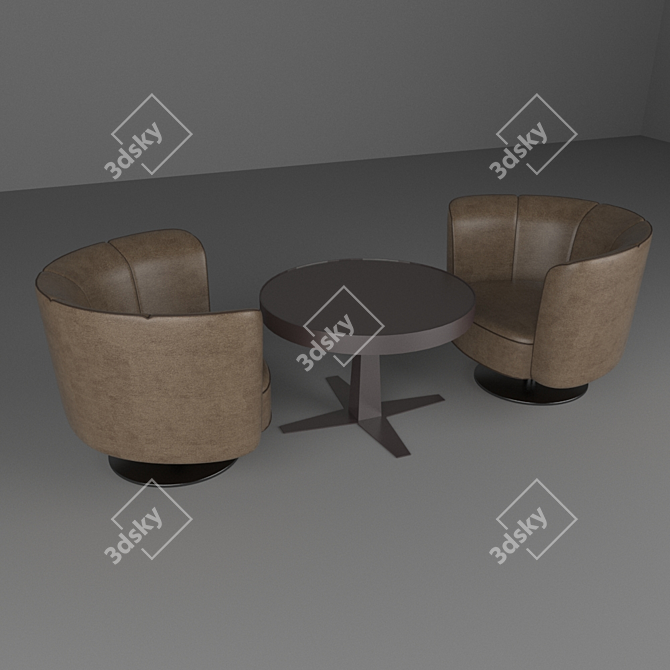 Modern Furniture Set: Chair & Table 3D model image 1