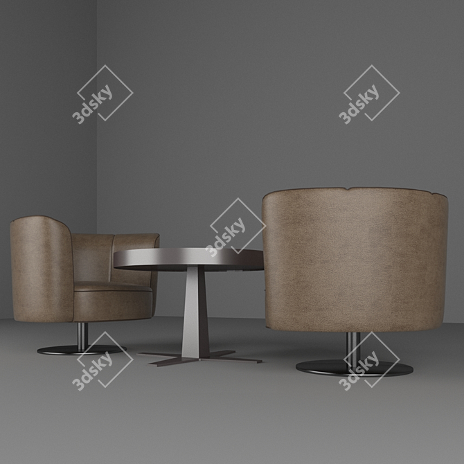 Modern Furniture Set: Chair & Table 3D model image 2