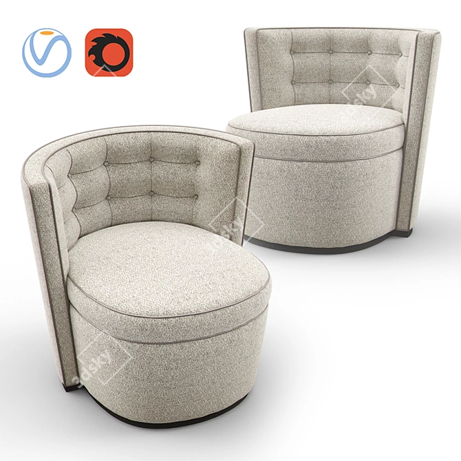 Luxury Tufted Bespoke Occasional Chair 3D model image 1