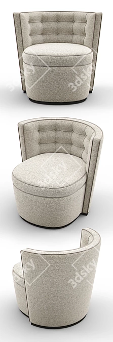 Luxury Tufted Bespoke Occasional Chair 3D model image 2
