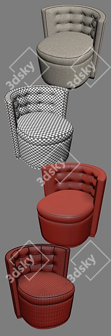 Luxury Tufted Bespoke Occasional Chair 3D model image 3