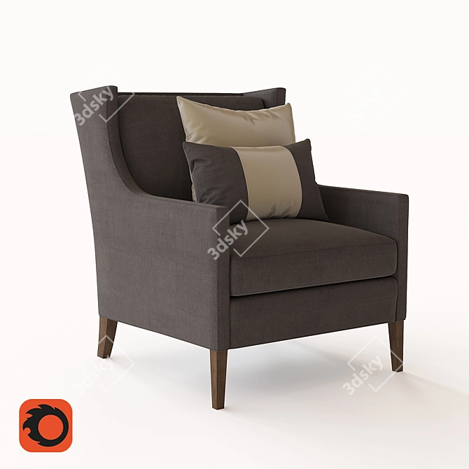 Sloan Wingback Chair: Elegant Upholstered Seating 3D model image 1
