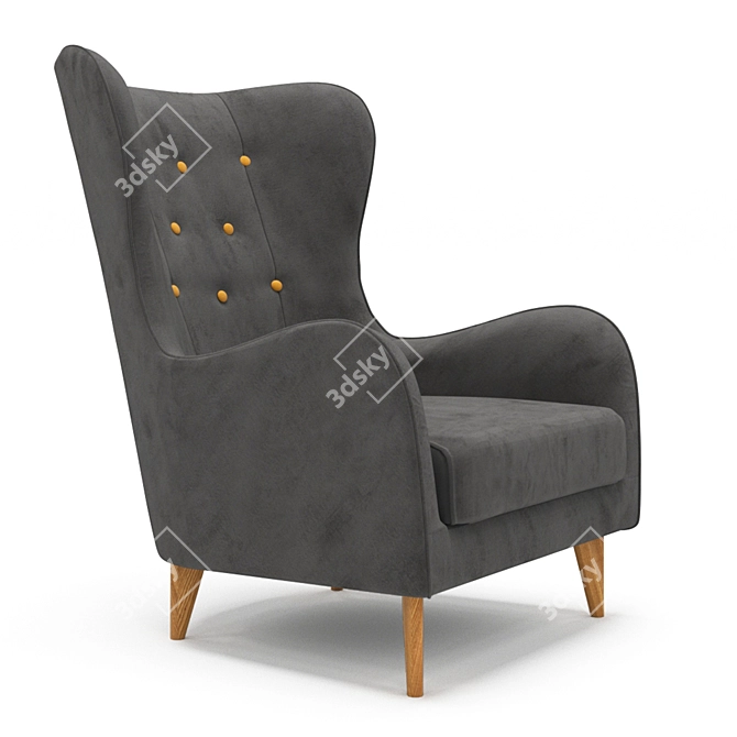 Montreal Living Set: Sofa + Armchair 3D model image 1