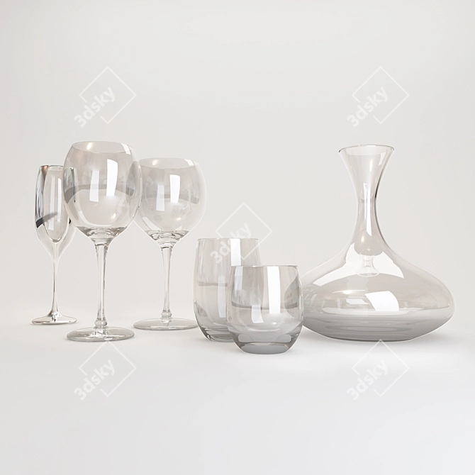 Elegant Glassware for Entertaining 3D model image 1