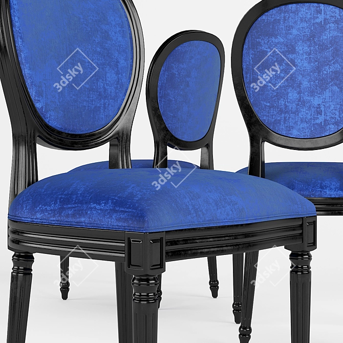 Elegant French Style Dining Chair 3D model image 2