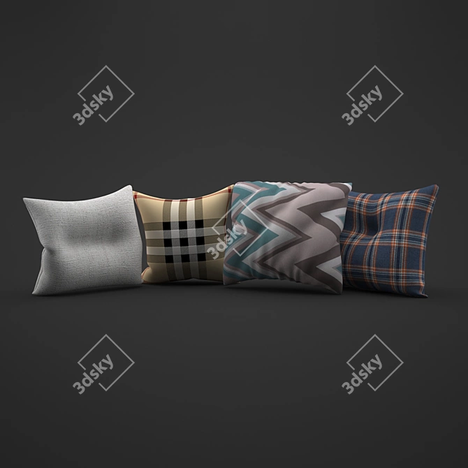 Luxury Comfort Pillows 3D model image 1