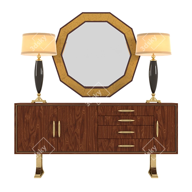Midcentury Buffet in Lexington Carnegie Collection 3D model image 2