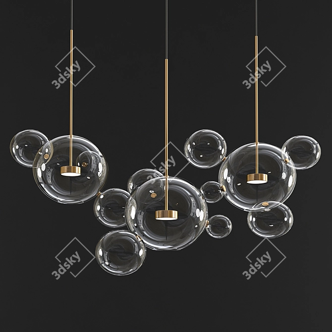 Elegant Bolle Chandelier: Giopato & Coombes 3D model image 1