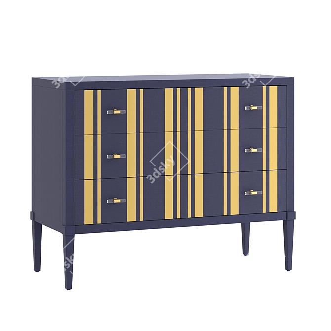 Cynthia Rowley Striped Parker Chest - Modern Classic 3D model image 1