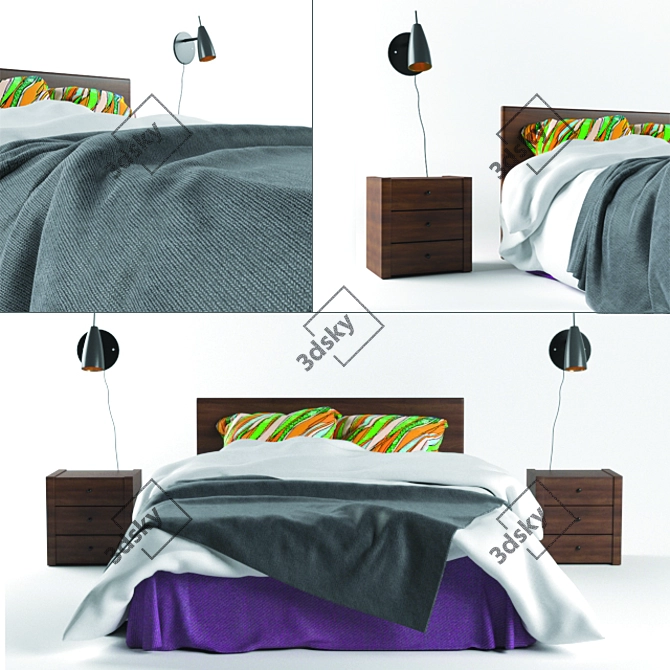 Elegant Dream Bed 3D model image 2