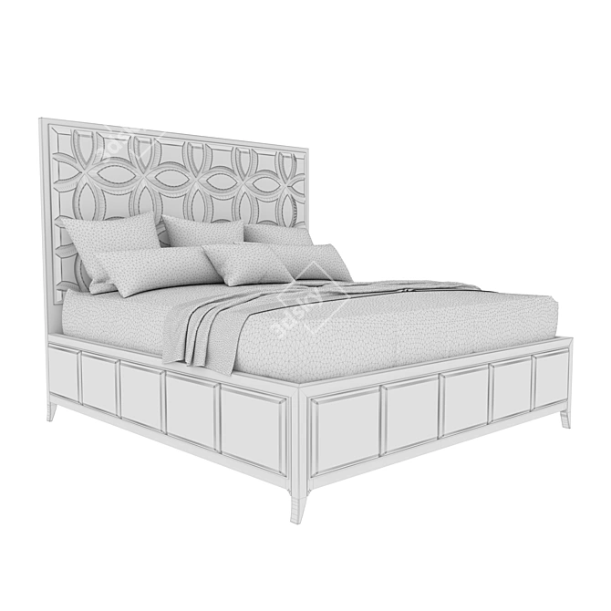 Trellis Charm Upholstered Bed 3D model image 2