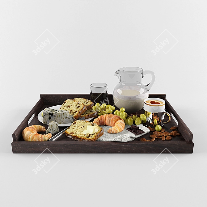 Convenient Breakfast Tray 3D model image 1