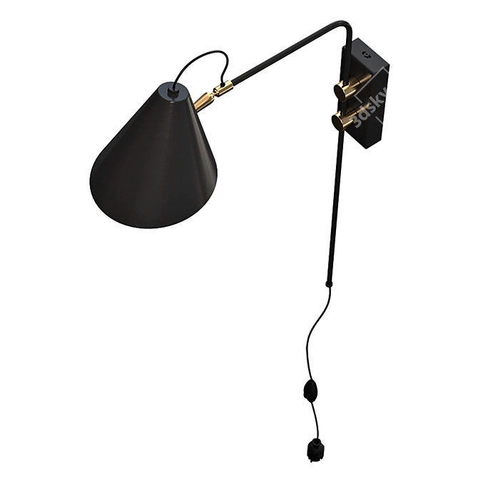 Modern Black Wall Lamp | House Doctor 3D model image 2