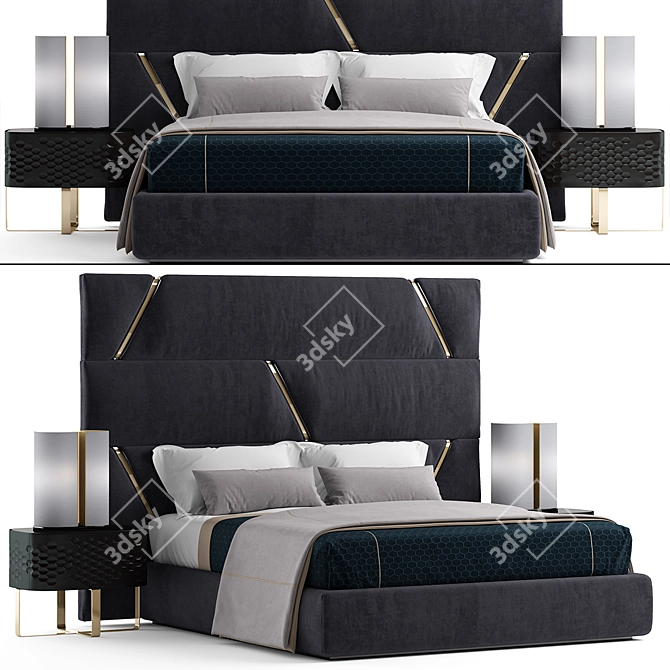 Stylish Dream Bed 3D model image 1