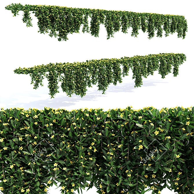 Versatile hanging plant: 14 modular pieces 3D model image 1