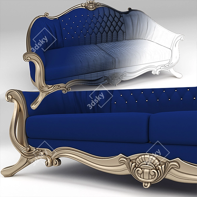 Mondelux Classic Sofa - 97x190x91cm 3D model image 2