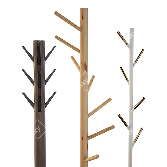 Zone Coat Rack: Stylish & Functional Storage 3D model image 2