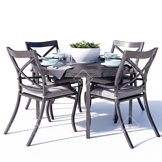 Canyon Metal Spring Dining Set 3D model image 1