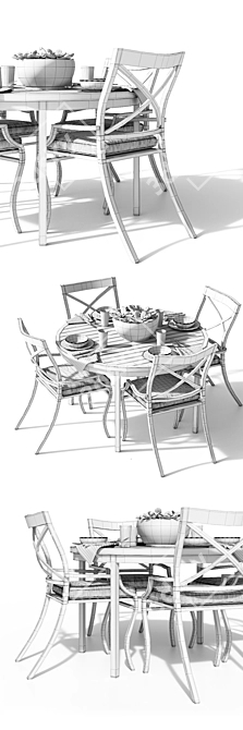 Canyon Metal Spring Dining Set 3D model image 3