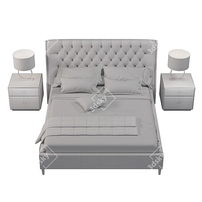 Moondance Bed with Interchangeable Leather and Turbosmooth 3D model image 3