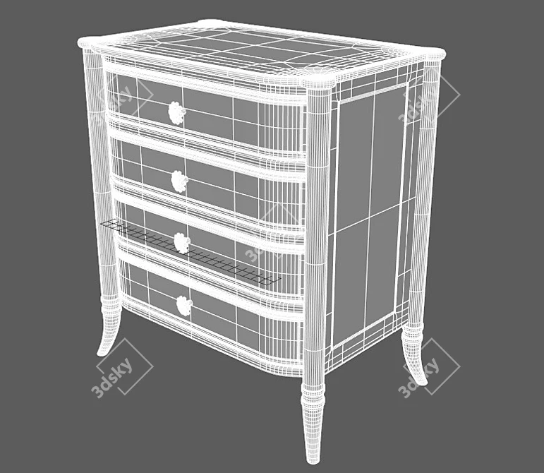 Caracole Classic Nightstand in Mademoiselle Design 3D model image 2