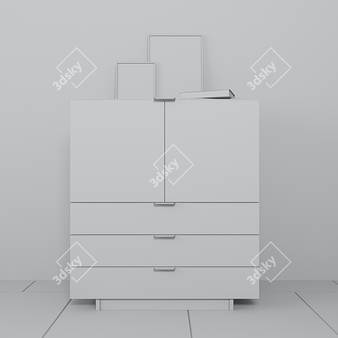 Elegant Vertical Cabinet by Minotti 3D model image 3