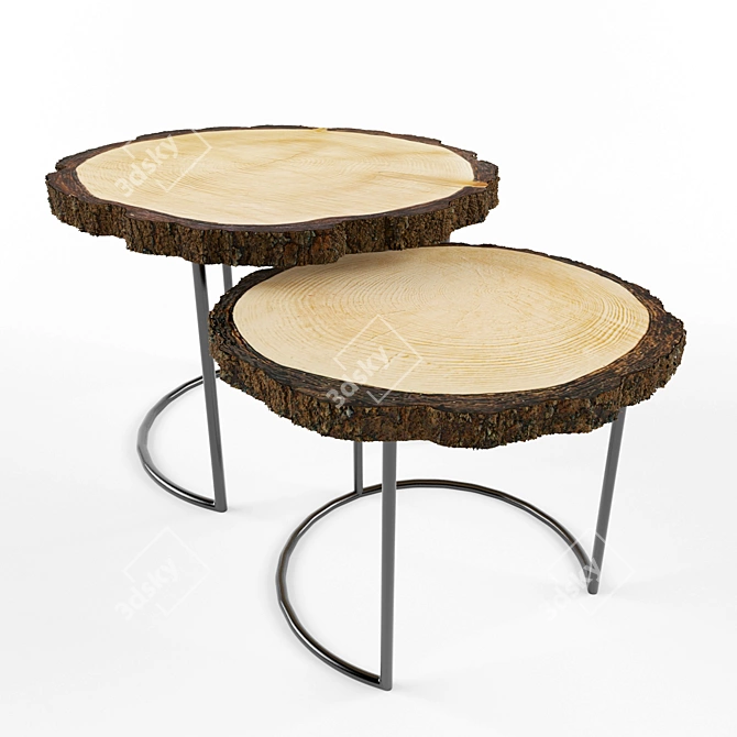 Sleek Slab Coffee Tables 3D model image 1