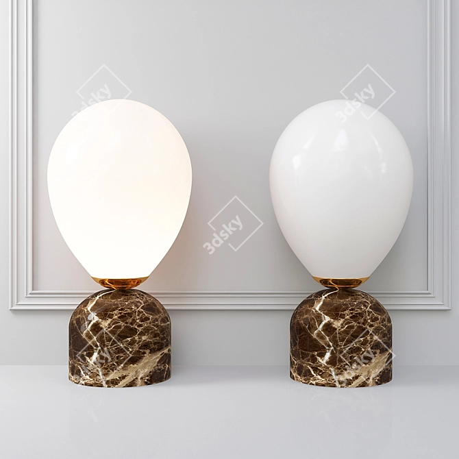 Marble Fire Balloon Mini - Stylish and Compact Table Lamp 3D model image 1