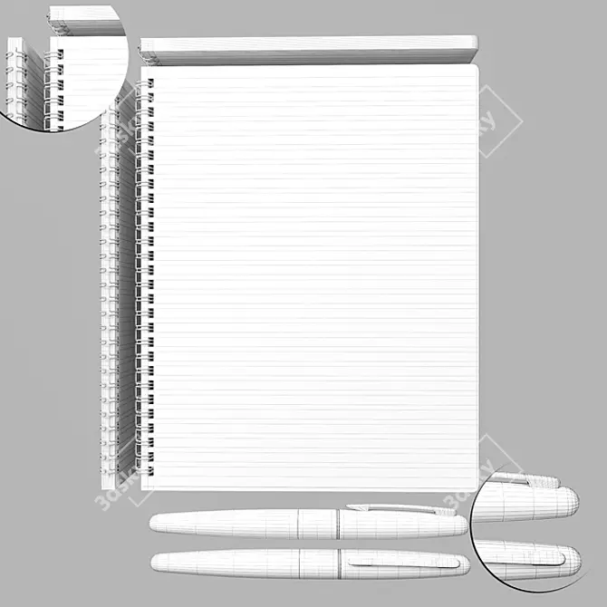 Artistic Notebook Set 3D model image 3