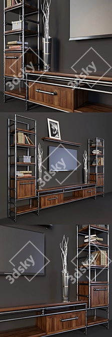 Title: Industrial Loft TV Corner 3D model image 2