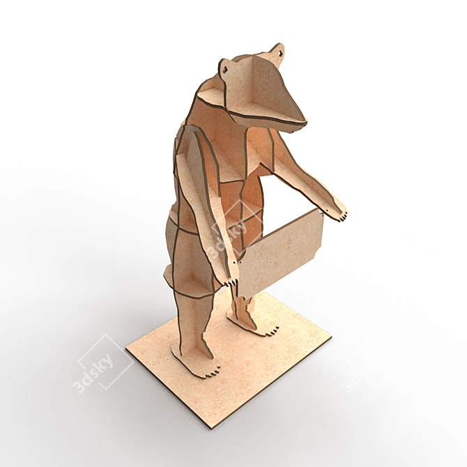 Title: BearMade Plywood Bear Model 3D model image 1