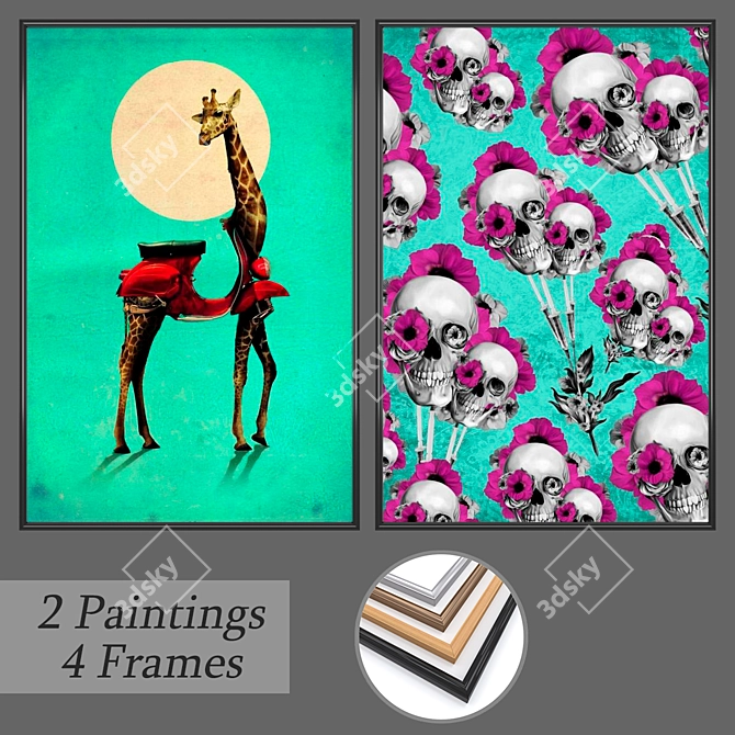 Artistic Set: No. 424 Wall Paintings 3D model image 1