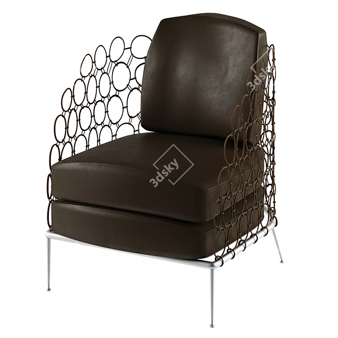 Modern Leather Armchair 3D model image 1