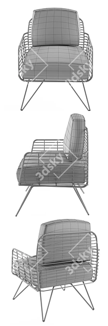 Sleek Metal Armchair - Modern Design 3D model image 3