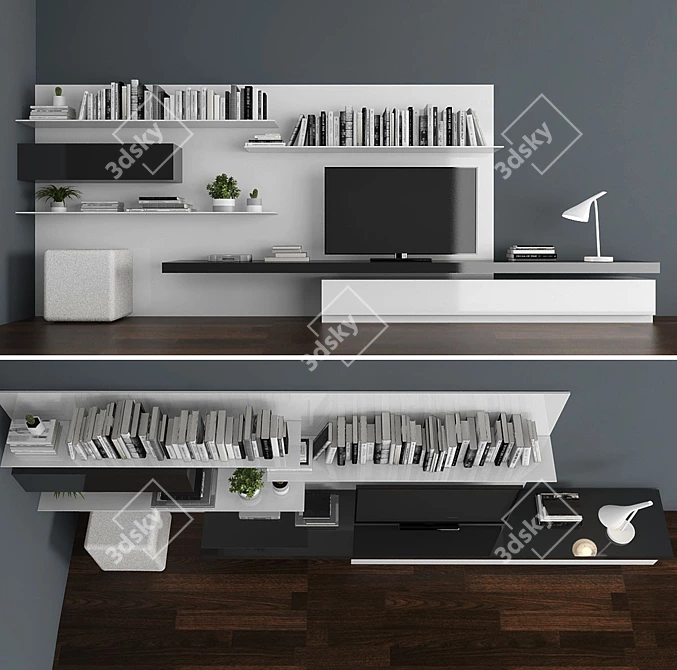 Modern TV Stand Set 018 3D model image 1