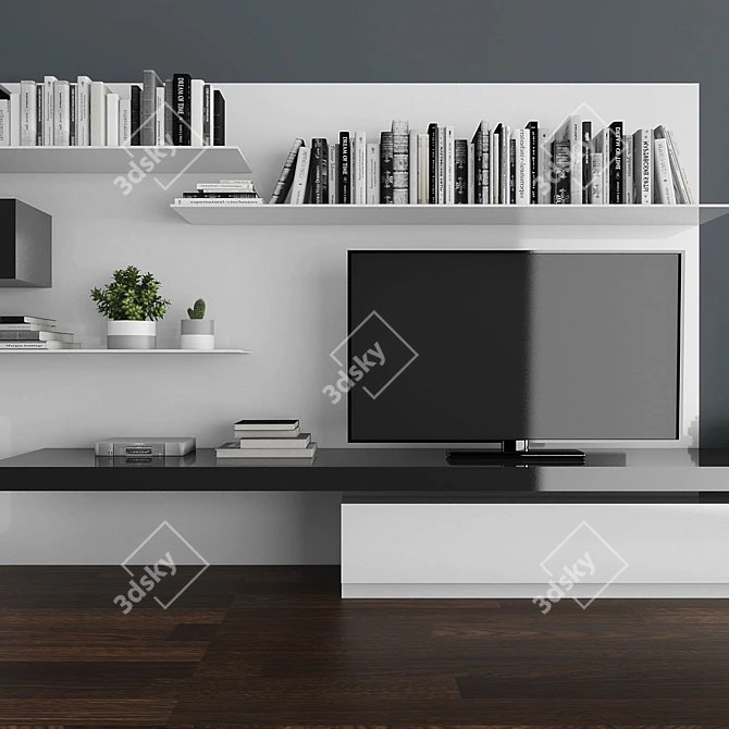 Modern TV Stand Set 018 3D model image 2