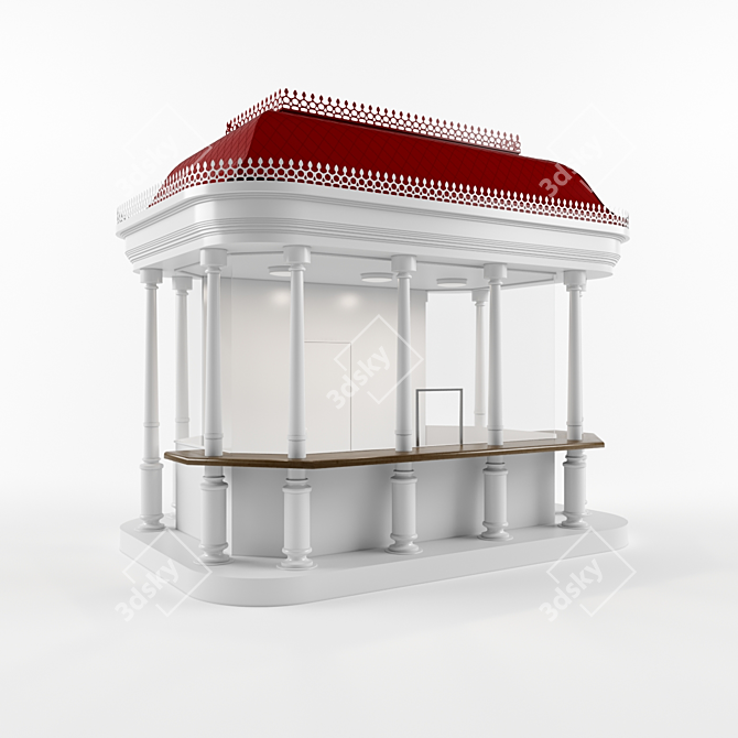 Moscow Kiosk: Authentic Russian Vibes 3D model image 1