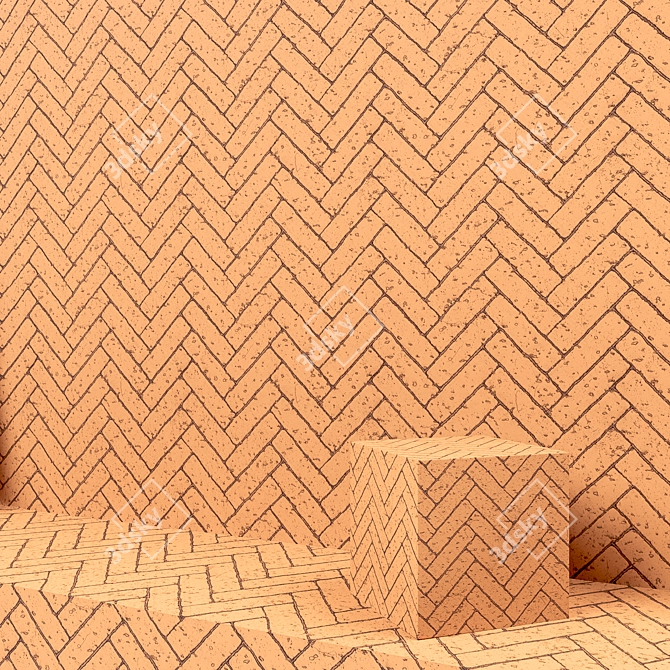 Seamless Decorative Brick Texture 3D model image 1