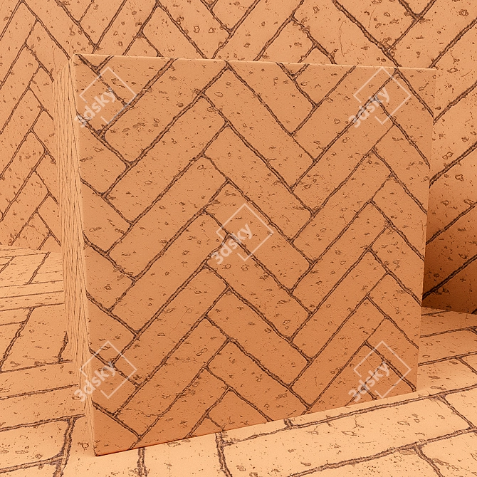 Seamless Decorative Brick Texture 3D model image 2