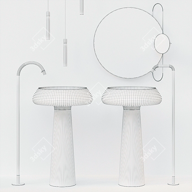 Agape Bjhon 2: Innovative and Functional Washbasin 3D model image 3