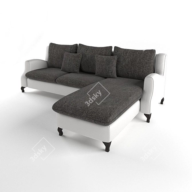 Elegant Contemporary Sofa 3D model image 2