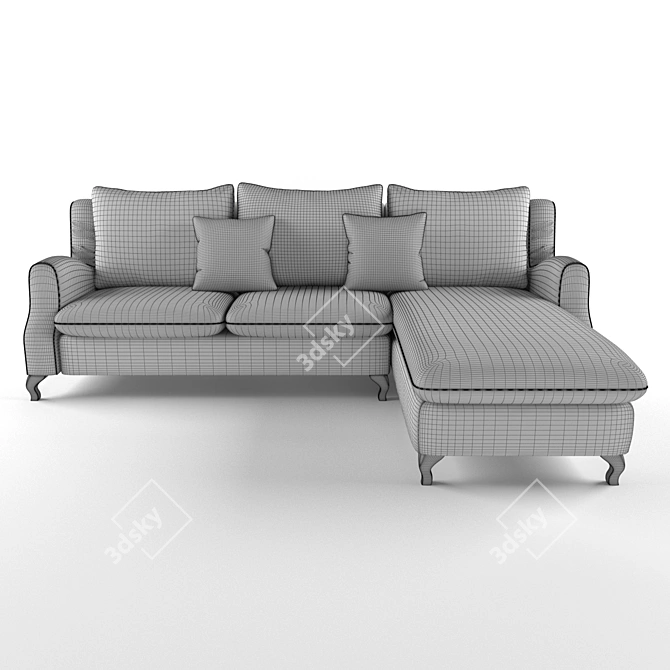 Elegant Contemporary Sofa 3D model image 3