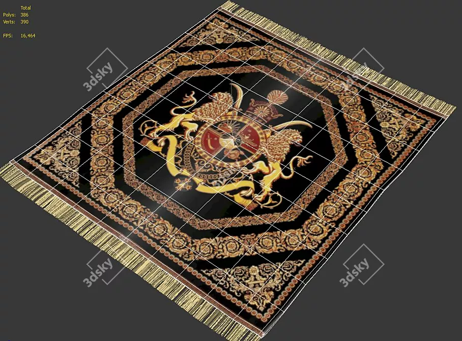 Persian Silk Rug Sighned: Vafai 3D model image 3