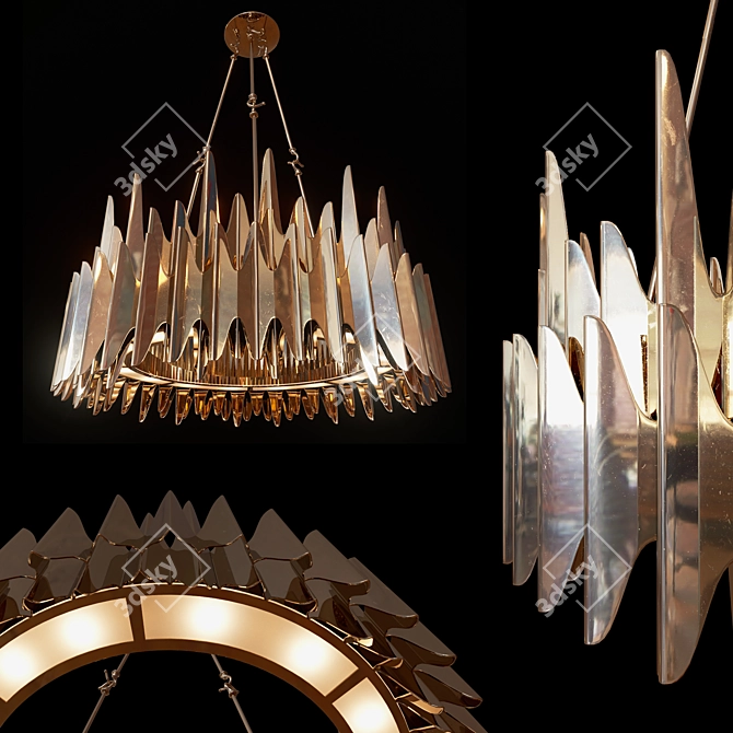 Luxury Vintage-Inspired Chandelier: Palermo 3D model image 1