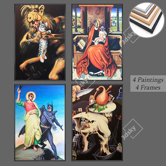 "Versatile Set of Wall Paintings 3D model image 1